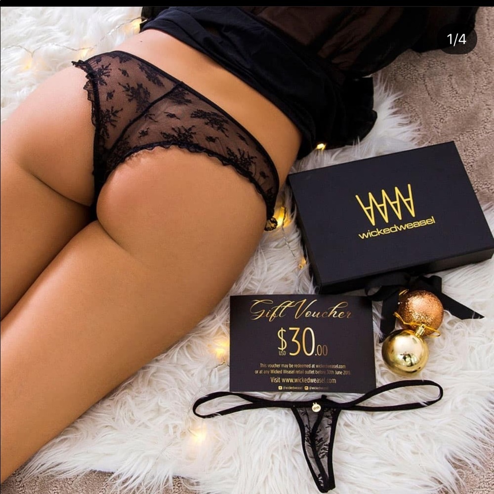 Wicked Weasel Black Sheer Lace Bikini Panty